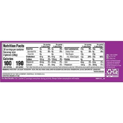 CLIF BLOKS - Mountain Berry Flavor - Energy Chews - Non-GMO - Plant Based - Fast Fuel for Cycling and Running - Quick Carbohydrates and Electrolytes - 2.12 oz. (18 Count) - Image 15
