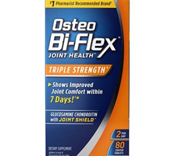 Osteo Bi-Flex Triple Strength(5), Glucosamine Chondroitin with Vitamin C Joint Health Supplement, Coated Tablets, 80 Count (Pack of 1)