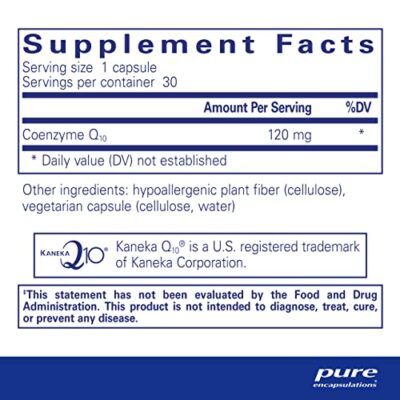 Pure Encapsulations CoQ10 120 mg - Coenzyme Q10 Supplement for Heart Health, Energy, Antioxidants, Brain & Memory Health - Cellular Health, Cognition & Cardiovascular Support* - 1-Month Supply - Image 2