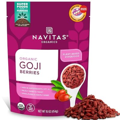 Navitas Organics Goji Berries, 16 oz. Bag, 15 Servings ? Organic, Non-GMO, Sun-Dried, Sulfite-Free