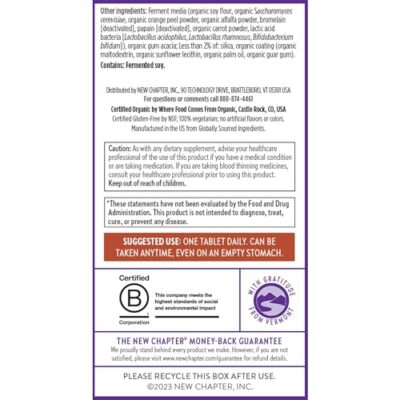New Chapter Men's Multivitamin for Immune, Stress, Heart + Energy Support with Fermented Nutrients - Every Man's One Daily, Made with Organic Vegetables & Herbs, Non-GMO, Gluten Free - 96 ct - Image 8