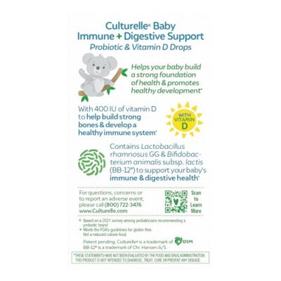 Culturelle Baby Probiotic Drops + Vitamin D, Immune & Digestive Health Support for Babies, Infants & Newborns 0-12 Months, 30 Day Supply, Gluten Free & Non-GMO, 9ml - Image 2