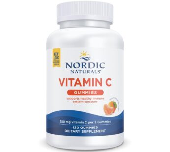 Nordic Naturals Vitamin C Gummies, Tart Tangerine – 120 Gummies – 250 mg Vitamin C – Immune Support, Antioxidant Protection, Child Growth & Development – Non-GMO, Vegan – 60 Servings