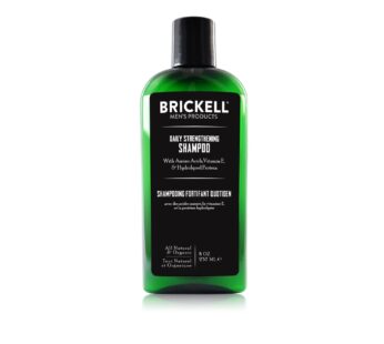 Brickell Men’s Products Daily Strengthening Shampoo for Men, Natural and Organic Featuring Mint and Tea Tree Oil To Soothe Dry and Itchy Scalp, Sulfate Free and Paraben Free, 8 Ounce, Scented