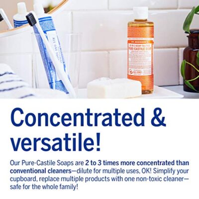 Dr. Bronner's - Pure-Castile Liquid Soap (Tea Tree, 4 Ounce) - Made with Organic Oils, 18-in-1 Uses: Acne-Prone Skin, Dandruff, Laundry, Pets and Dishes, Concentrated, Vegan, Non-GMO - Image 5