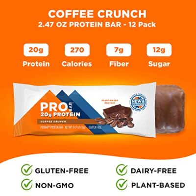 PROBAR - PROTEIN Bar, Coffee Crunch, Non-GMO, Gluten-Free, Healthy, Plant-Based Whole Food Ingredients, Natural Energy (12 Count) - Image 4