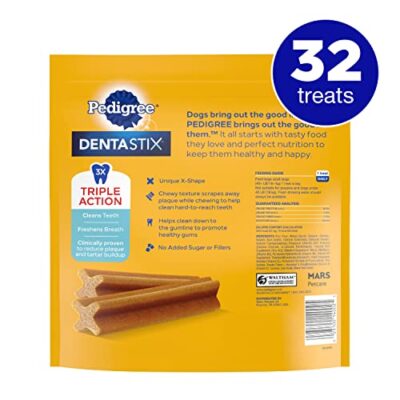 PEDIGREE DENTASTIX Large Dog Dental Treats Original Flavor Dental Bones, 1.72 lb. Pack (32 Treats) - Image 2