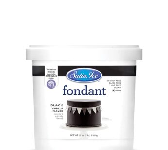 Satin Ice Black Fondant, Vanilla, 2 pounds