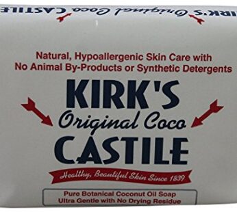 Kirk’s Castile Bar Soap Clean Soap for Men, Women & Children| Premium Coconut Oil | Sensitive Skin Formula, Vegan | Original Fresh Scent | 4 oz. Bars – 12 Pack