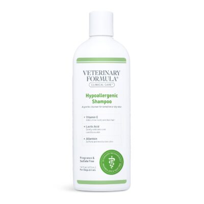 Veterinary Formula Clinical Care Hypoallergenic Shampoo for Dogs and Cats, 16 oz ? No Harsh Ingredients ? Fragrance-Free Pet Shampoo for Allergies and Sensitive Skin, Promotes Healthy Skin and Coat