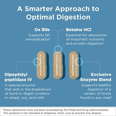 Designs for Health Digestzymes - Digestive Enzymes + Betaine Hydrochloride - Pepsin, Ox Bile, Lactase Enzyme & Lipase Enzymes for Digestion (90 Capsules) - Image 3