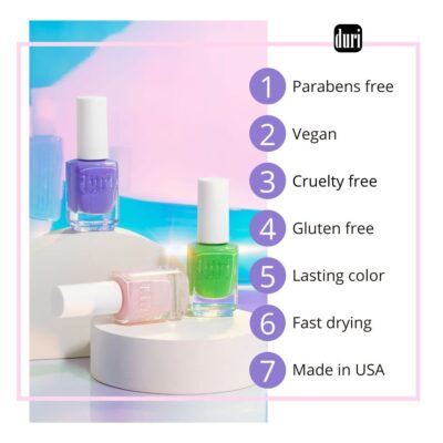 duri Nail Polish, 365 Delicious, Lilac Mauve Pink French Manicure, Sheer Coverage, Glossy Finish, 45 Fl Oz - Image 2