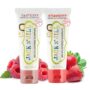 Jack N' Jill Natural Toddler Toothpaste for Baby, Kids and Infants 6 Months & Up, Fluoride Free Training Toothpaste for Toddlers 1-3, 40% Xylitol, BPA Free - Strawberry & Raspberry, 1.76 oz (2 Pack)