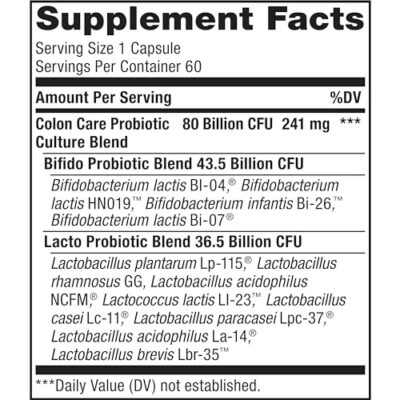 Renew Life Probiotic Colon Care Probiotic Capsules, Daily Supplement Offers Colon Support, L. Rhamnosus GG, Dairy, Soy and gluten-free, 80 Billion CFU, 60 Count - Image 8