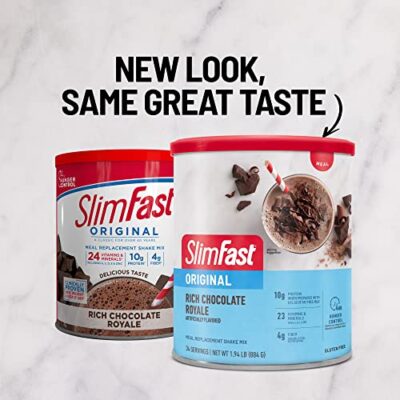 SlimFast Meal Replacement Powder, Original Rich Chocolate Royale, Shake Mix, 10g of Protein, 34 Servings - Image 6