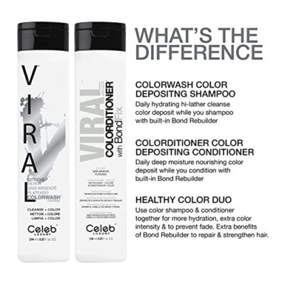 Celeb Luxury Intense Color Depositing Colorconditioner Conditioner + BondFix Bond Rebuilder, Vegan, Sustainably Sourced Plant-Based, Semi-Permanent, Viral and Gem Lites Colorconditioners - Image 8