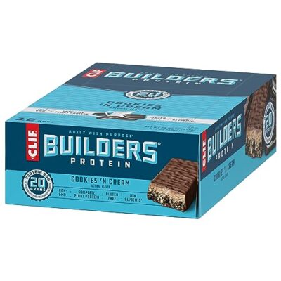 CLIF Builders - Cookies 'n Cream Flavor - Plant Based Protein Bars - Gluten Free - Non-GMO - Low Glycemic - 20g Protein - 2.4 oz. (12 Count) - Image 12