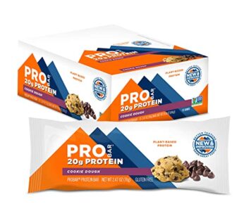 PROBAR – Base Protein Bar, Cookie Dough, Non-GMO, Gluten-Free, Healthy, Plant-Based Whole Food Ingredients, Natural Energy (12 Count)