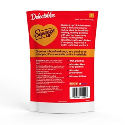 Hartz Delectables Squeeze Up Interactive Lickable Wet Cat Treats for Adult & Senior Cats, Chicken, 0.5 Oz - 4 Count (Pack of 8) - Packaging May Vary - Image 4