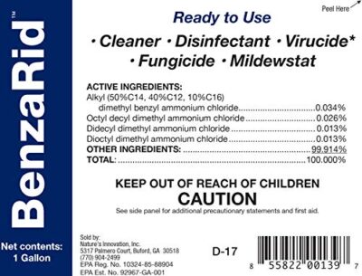 BenzaRid Hospital Disinfectant Virucide Spray Kills 99.99% of MRSA, COVID-19, H5N1, Staph, Avian Flu, Bacteria & Mold | EPA Reg. for Medical, Dental, Veterinary, Farm & Home Use 32 oz - Image 3