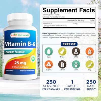 Best Naturals Vitamin B-6 25 Mg Tablets, 250 Count - Image 2