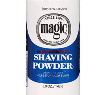 SoftSheen-Carson Magic Razorless Shaving for Men, Regular Strength Shaving Powder, for Normal Beards, formulated for Black Men, Depilatory, Helps Stop Razor Bumps, 5 oz