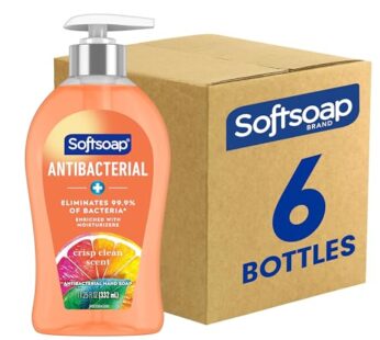 Softsoap Antibacterial Liquid Hand Soap, Crisp Clean Scent Hand Soap, 11.25 Ounce, 6 Pack