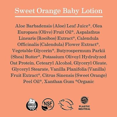 Earth Mama Sweet Orange Baby Lotion | Moisturizing Body Lotion for Dry Skin, Newborn Baby Lotion Sensitive Skin Care, Face Lotion for Babies & Kids with Shea Butter, Calendula & Aloe, 8 Fl Oz - Image 6
