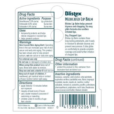 Blistex Medicated Lip Balm, 0.15 Ounce, (Pack of 24) ? Prevent Dryness & Chapping, SPF 15 Sun Protection, Seals in Moisture, Hydrating Lip Balm, Easy Glide Formula for Full Coverage - Image 4