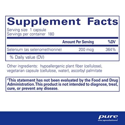 Pure Encapsulations Selenium - 200 mcg - for Healthy Cellular Function, Immune System & Antioxidant Defenses - Mineral Supplement - Vegan & Gluten Free - 180 Capsules - Image 2