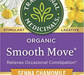 Traditional Medicinals Organic Smooth Move Senna Chamomile Herbal Tea, Relieves Occasional Constipation, (Pack of 1) – 16 Tea Bags