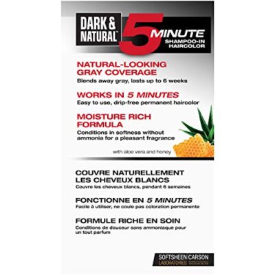SoftSheen-Carson Dark & Natural Hair Color for Men 5 Minutes, Natural Looking Gray Coverage for Up To 6 Weeks, Shampoo-in Permanent Hair Dye, Jet Black, Ammonia Free, Natural Black - Image 3
