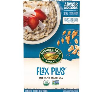 Nature’s Path Flax Plus Instant Oatmeal, Healthy, Organic, 8 Pouches per Box, 14 Ounces (Pack of 6)