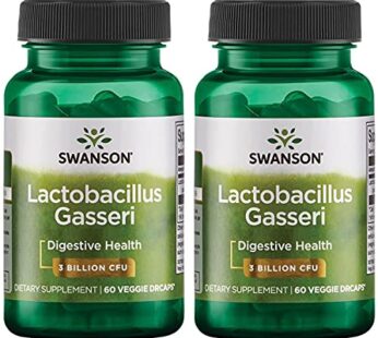 Swanson Lactobacillus Gasseri – Probiotic Supplement Supporting Digestive Health with 3 Billion CFU – Design-Release Satiety & Fat Metabolism Support – (60 Veggie Capsules) 2 Bottles