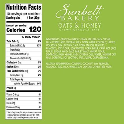 Sunbelt Bakery Oats & Honey Chewy Granola Bars, 50-1.0 OZ Bars (5 Boxes) - Image 3