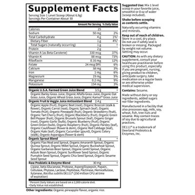 Garden of Life Super Greens Powder Smoothie & Mix, Probiotics & Digestive Enzymes for Digestive Health, Organic Superfoods Nutrition Fruit and Vegetables for Women & Men Energy, Original, 60 Servings - Image 5