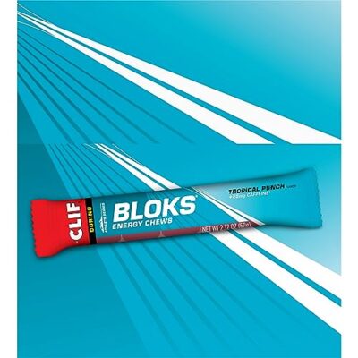 CLIF BLOKS - Tropical Punch Flavor with Caffeine - Energy Chews - Non-GMO - Plant Based - Fast Fuel for Cycling and Running - Quick Carbohydrates and Electrolytes - 2.12 oz. (18 Count) - Image 18