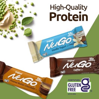 NuGo Protein Bar, Peanut Butter Chocolate, 11g Protein, 170 Calories, Gluten Free, 15 Count - Image 5