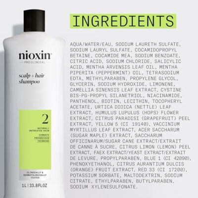 Nioxin Scalp + Hair Thickening System 2 Shampoo, For Natural Hair with Progressed Thinning, 33.8 fl oz (Packaging May Vary) - Image 8