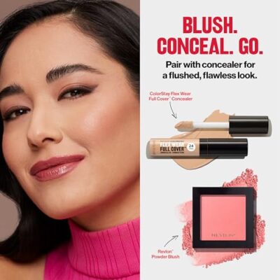 Revlon Blush, Powder Blush Face Makeup, High Impact Buildable Color, Lightweight & Smooth Finish, 014 Tickled Pink, 0.17 oz - Image 6