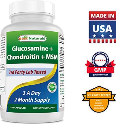 Best Naturals Glucosamine Chondroitin and MSM (Non-GMO) - Promotes Joint Health - 180 Count - Image 7