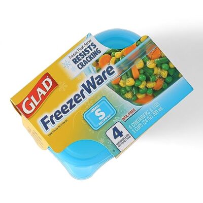 Gladware Freezerware Food Storage Containers | Small Food Storage Containers, Small Containers in Rectangle Shape Hold up to 24 Ounces of Food, 4 Count Set - Image 7