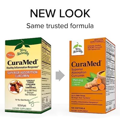 Terry Naturally CuraMed 750 mg Curcumin Complex - 120 Softgels - Superior Absorption BCM-95 - Non-GMO, Gluten Free, Halal - 120 Servings - Image 3