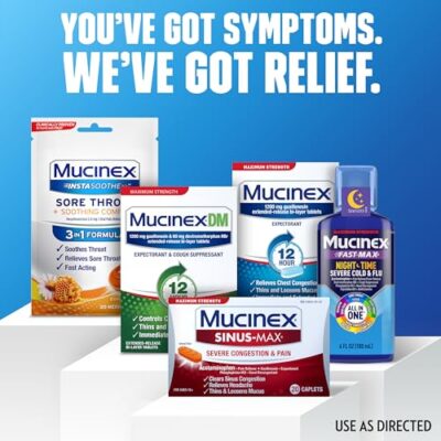 Mucinex Sinus Max Severe Congestion & Pain Relief, Maximum Strength Nasal & Sinus Relief, Decongestant for Adults, Acetaminophen Pain Reliever, Guaifenesin Expectorant and Mucus Removal, 20 Caplets - Image 8