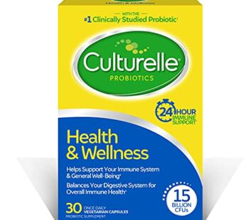 Culturelle Health & Wellness Daily Probiotic Supplement For Men & Women, Helps Support Your Immune System, Occasional Diarrhea, Gas & Bloating, 15 Billion CFUs, Non-GMO, 30 Count