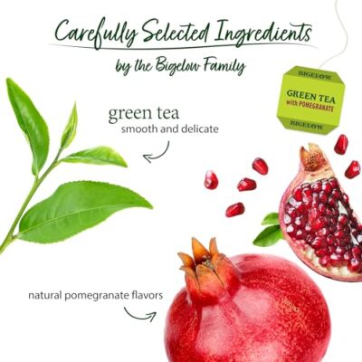 Bigelow Tea Green Tea with Pomegranate, Caffeinated Tea with Pomegranate, 20 Count Box (Pack of 6), 120 Total Tea Bags - Image 3