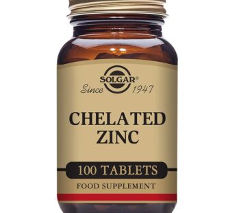 Solgar Chelated Zinc, 100 Tablets – Zinc for Healthy Skin – Supports Cell Growth & DNA Formation – Exerts Antioxidant Activity – Supports A Healthy Immune System – Non GMO, Gluten Free – 100 Servings