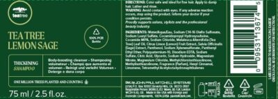 Tea Tree Lemon Sage Thickening Shampoo, Builds Body + Boosts Volume, For Fine Hair, 2.5 fl. oz. - Image 8