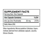 Thorne Zinc Picolinate 30 mg - Well-Absorbed Zinc Supplement for Growth and Immune Function - 60 Capsules - Image 2