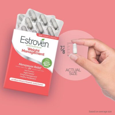 Estroven Weight Management for Menopause Relief - 30 Ct. - Clinically Proven Ingredients Help Manage Weight, Provide Night Sweats & Hot Flash Relief - Drug-Free & Gluten-Free Caplets - Image 3